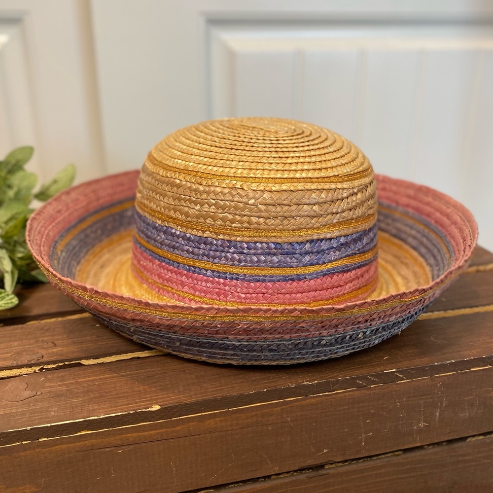 Adorable Mutli-Colored Weaved Straw Hat